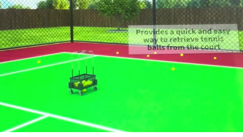 Working prototype demonstration of SpringWheel Court Retriever